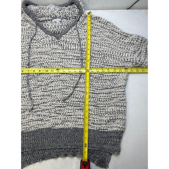 Young Fabulous & Broke Grey Popcorn Knit Hoodie Pullover Sweater Oversized M/L - Picture 5 of 6